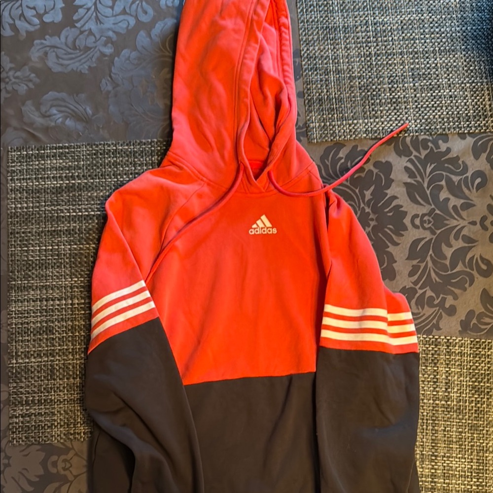 Adidas Red and Black Hoodie